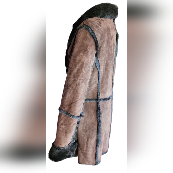 Vintage 70s Alexander Julian Lamb Sheepskin Shearling Mouton Fur Coat S/P - Picture 4 of 16